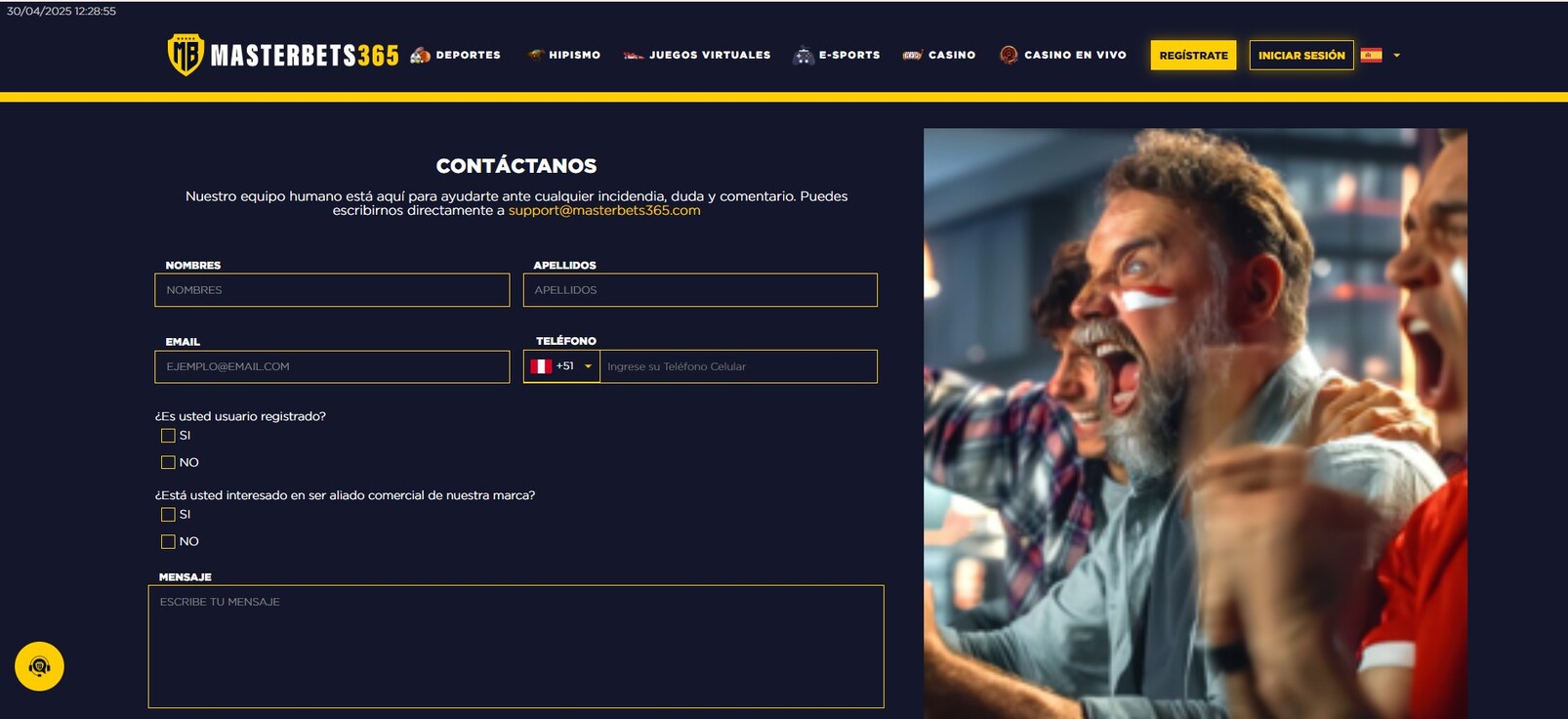 Contacto Masterbets