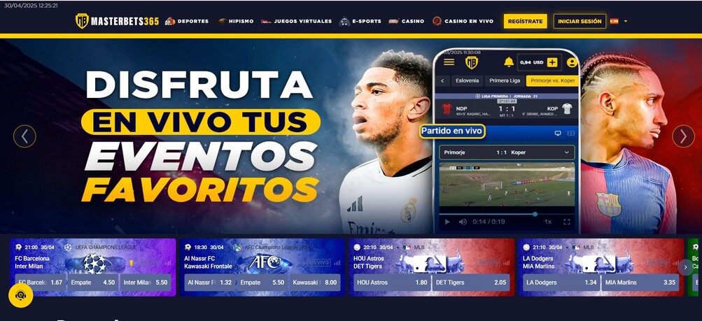 Homepage Masterbets 
