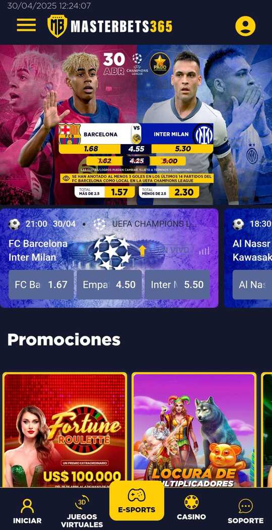 homepage masterbets movil