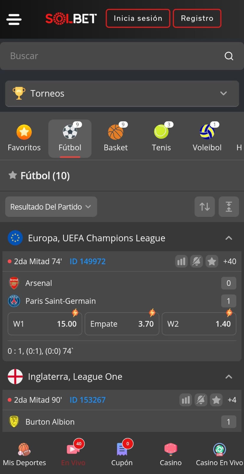 Homepage Solbet Movil