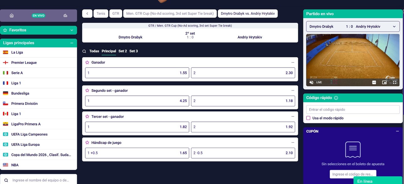 Apuesta en vivo Betcrush 