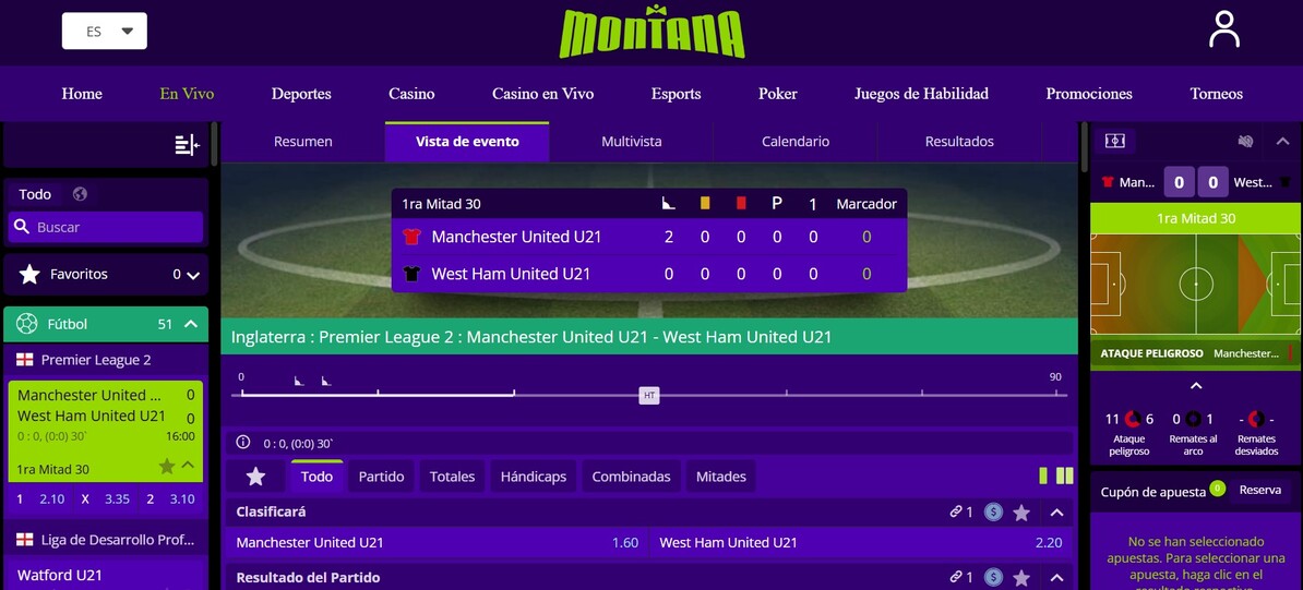 Apuestas en Vivo Montana
