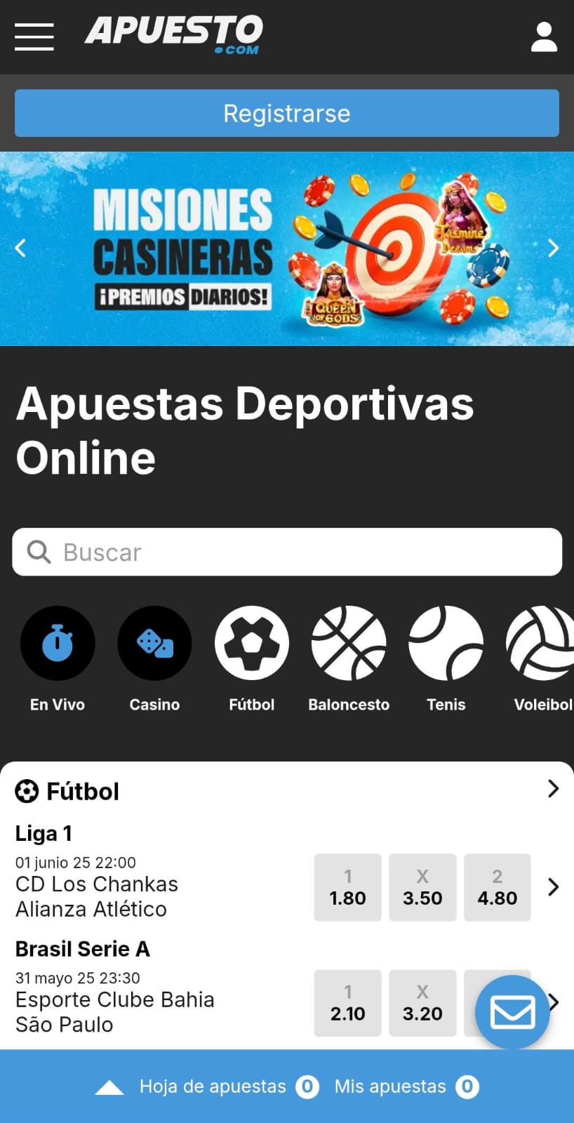 Apuesto Peru Homepage