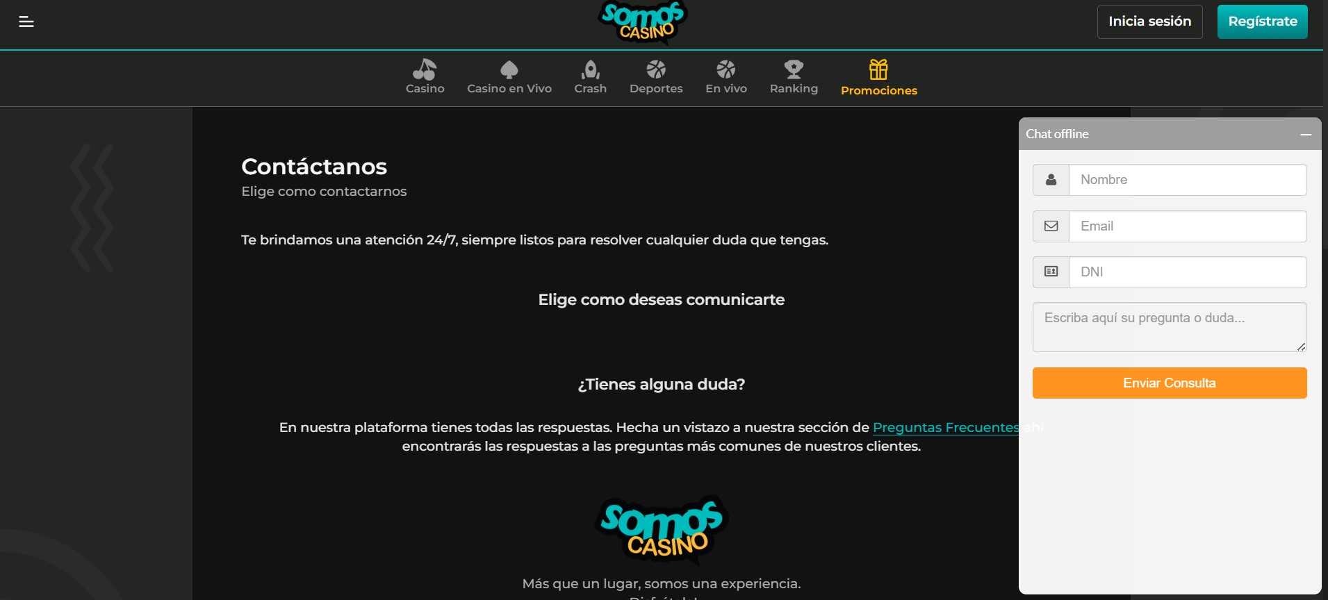 Contacto SomosCasino