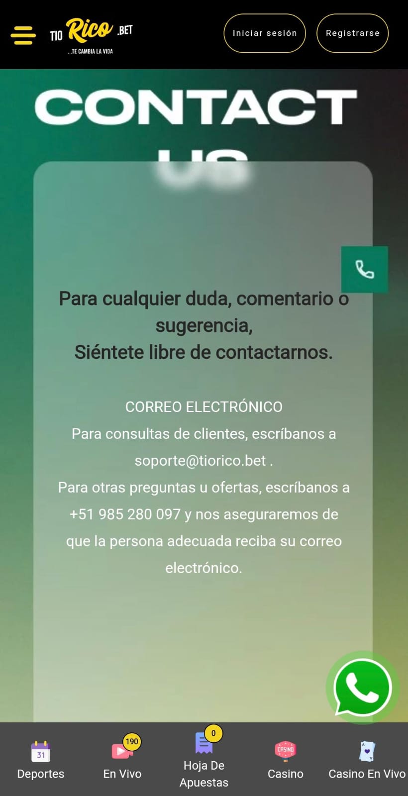 Contacto TioRico 