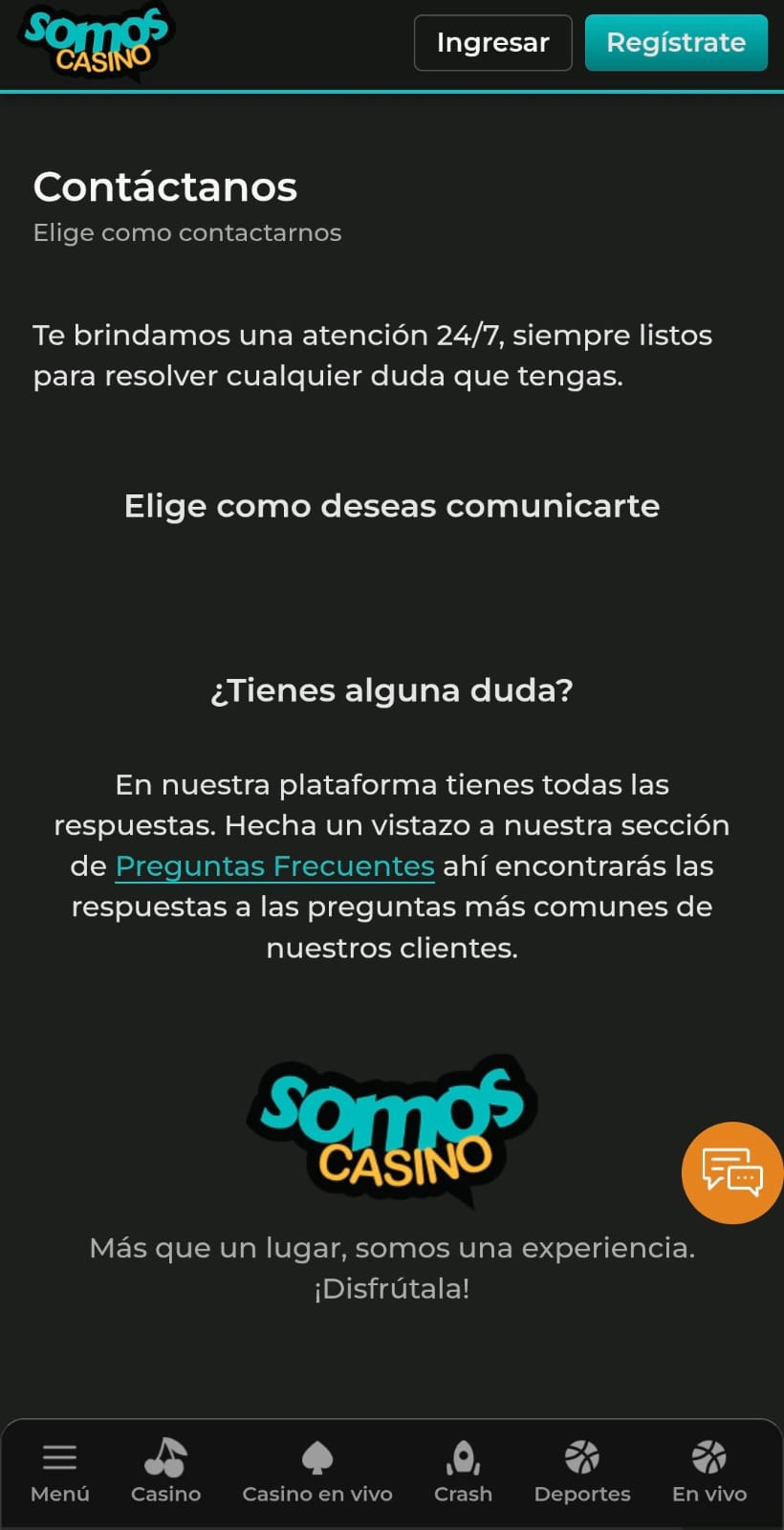 Contacto SomosCasino