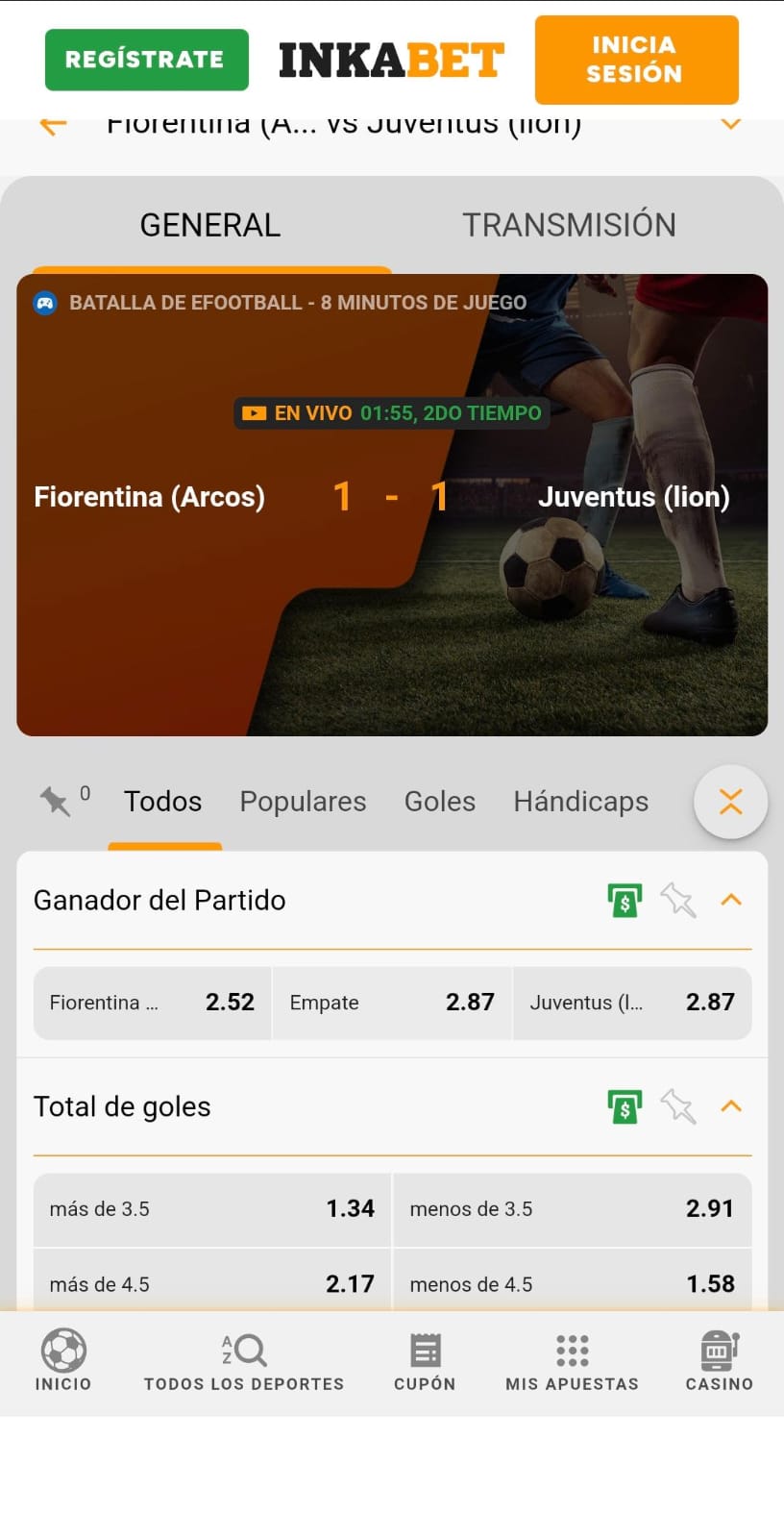 Apuestas en Vivo Inkabet 