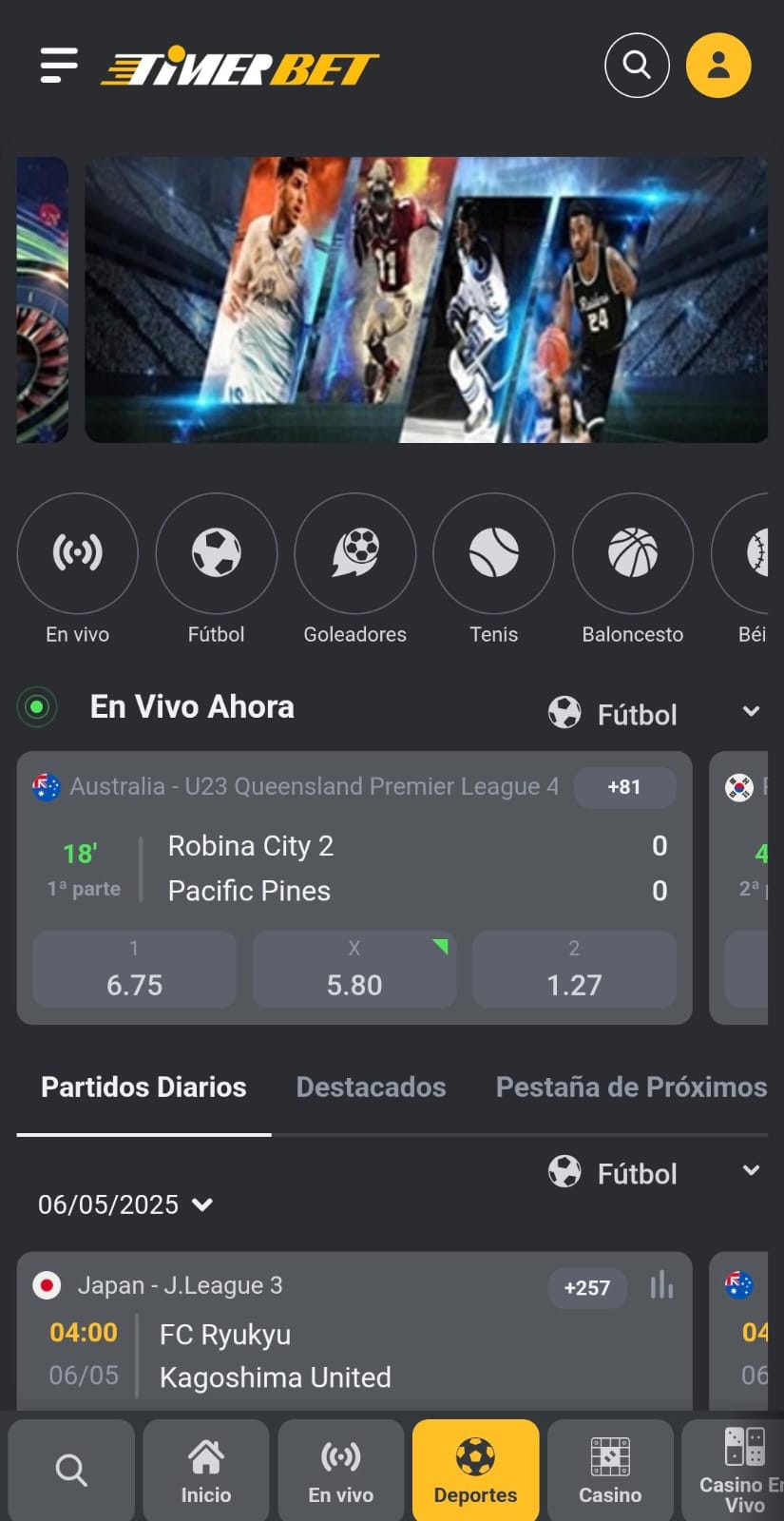 Homepage Timerbet