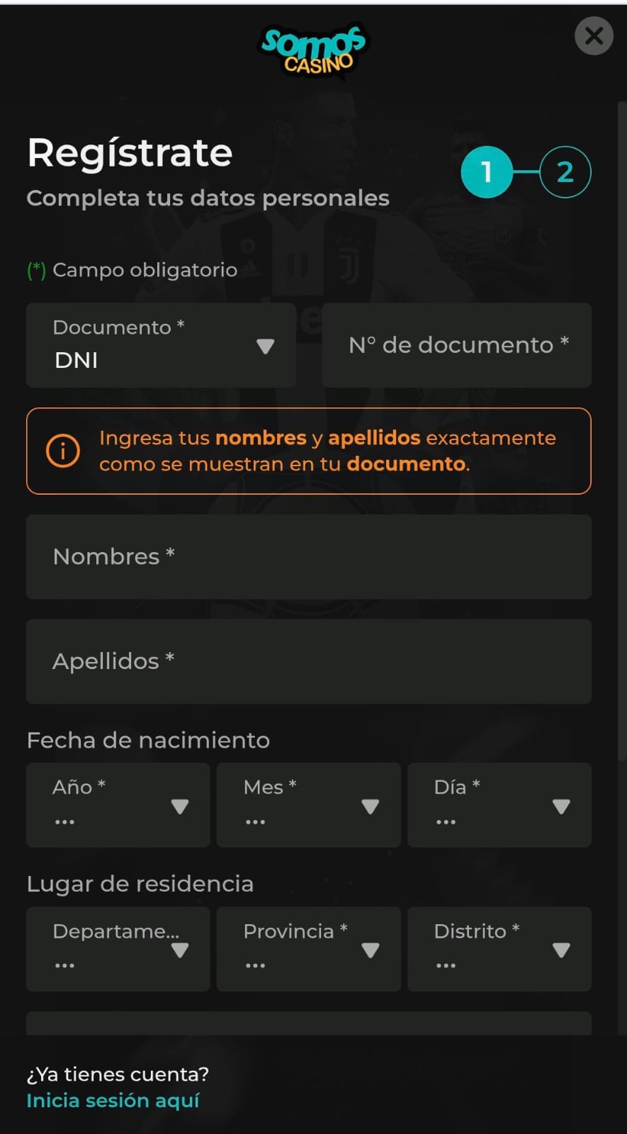 Registro SomosCasino