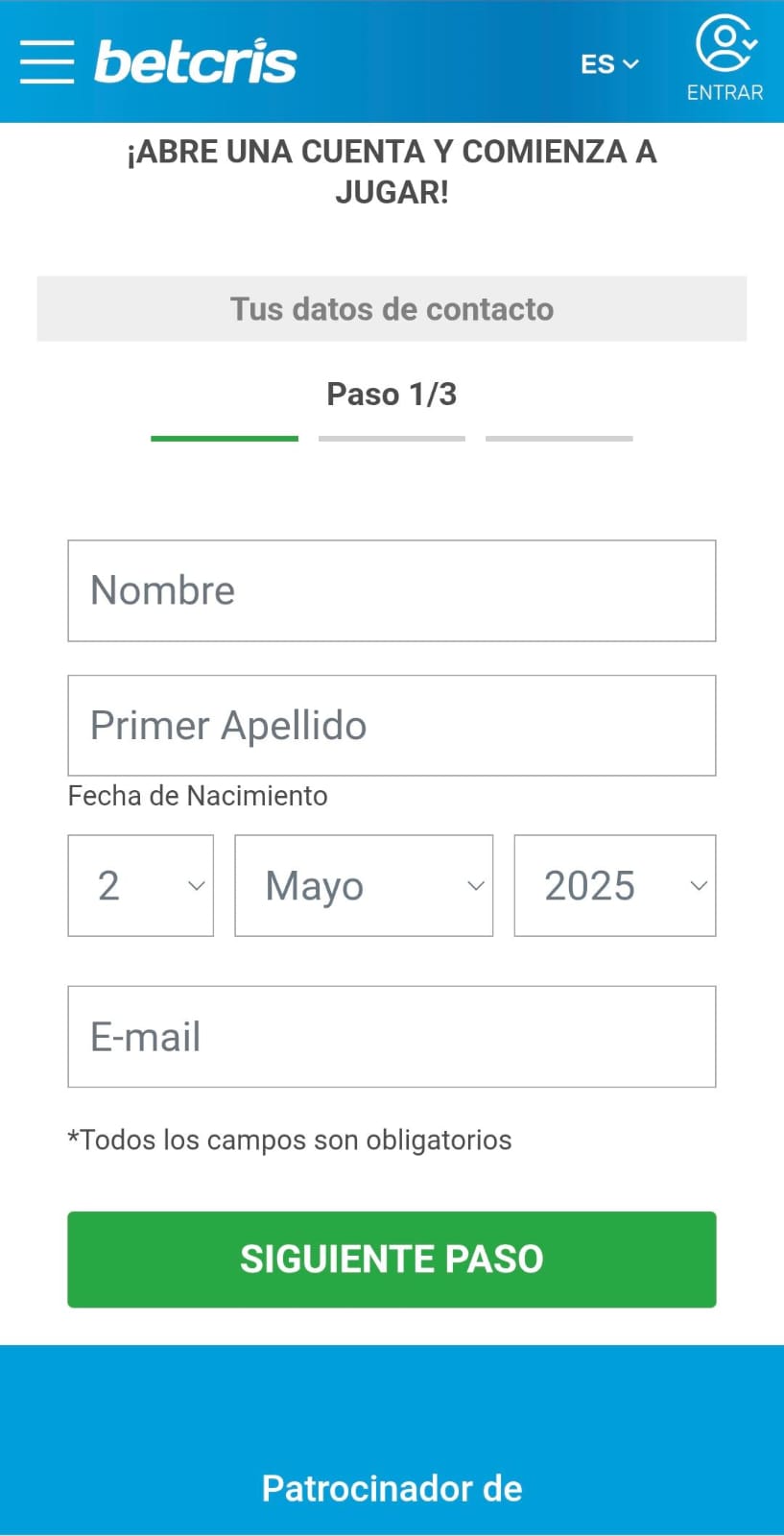 Registro Betcris