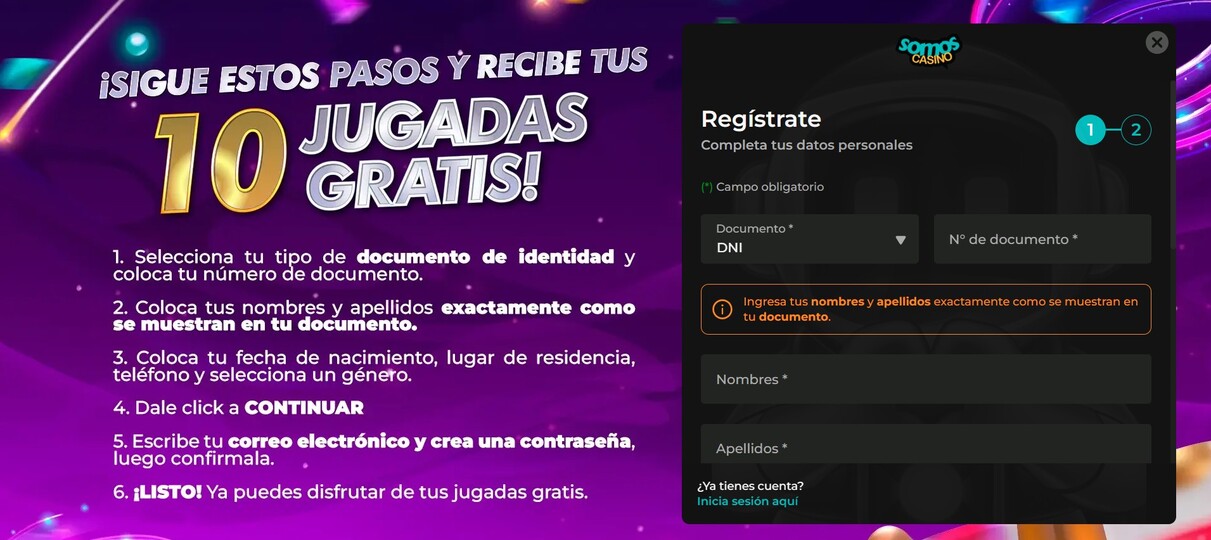 Registro SomosCasino
