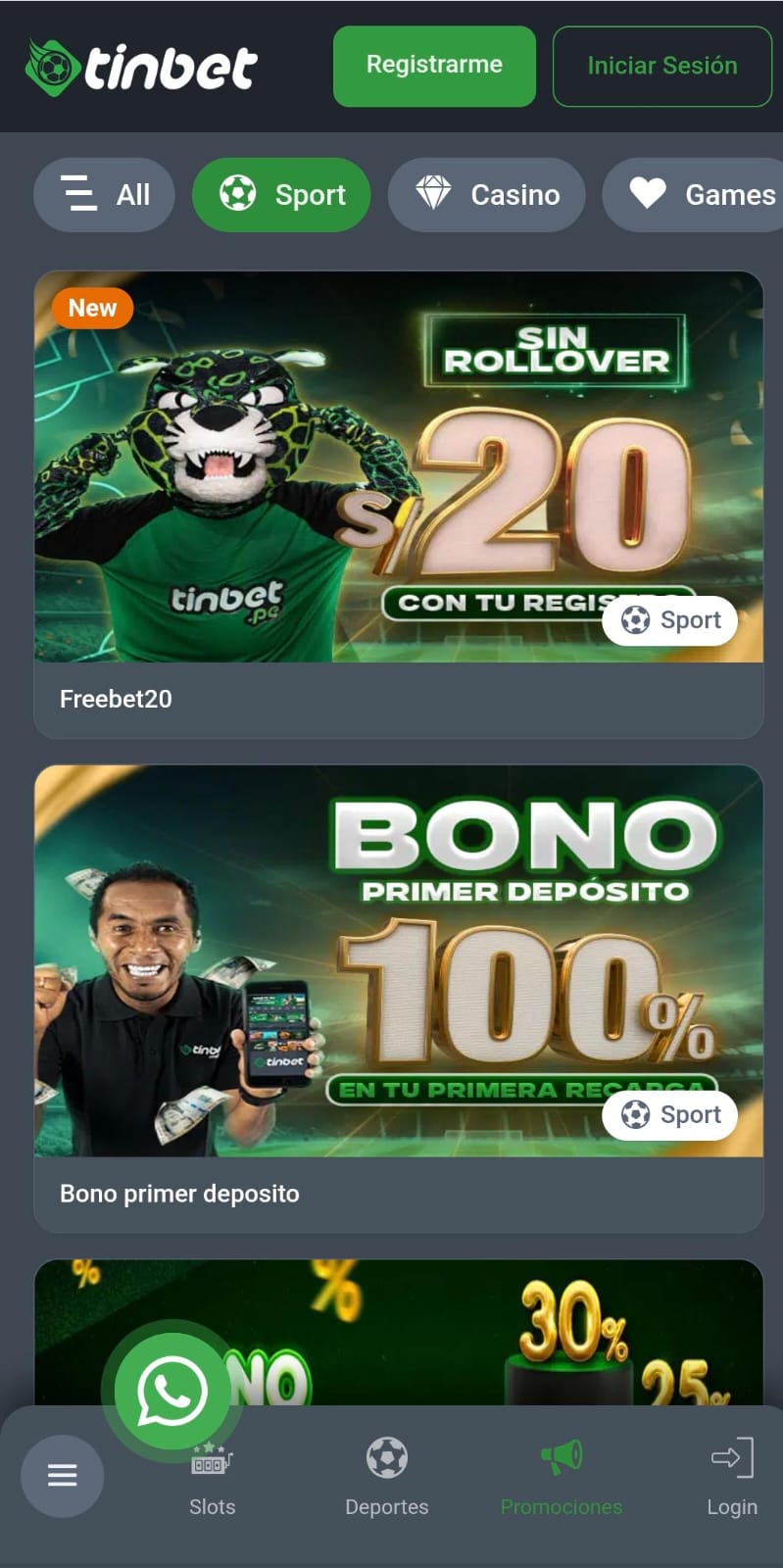Promociones TinBet