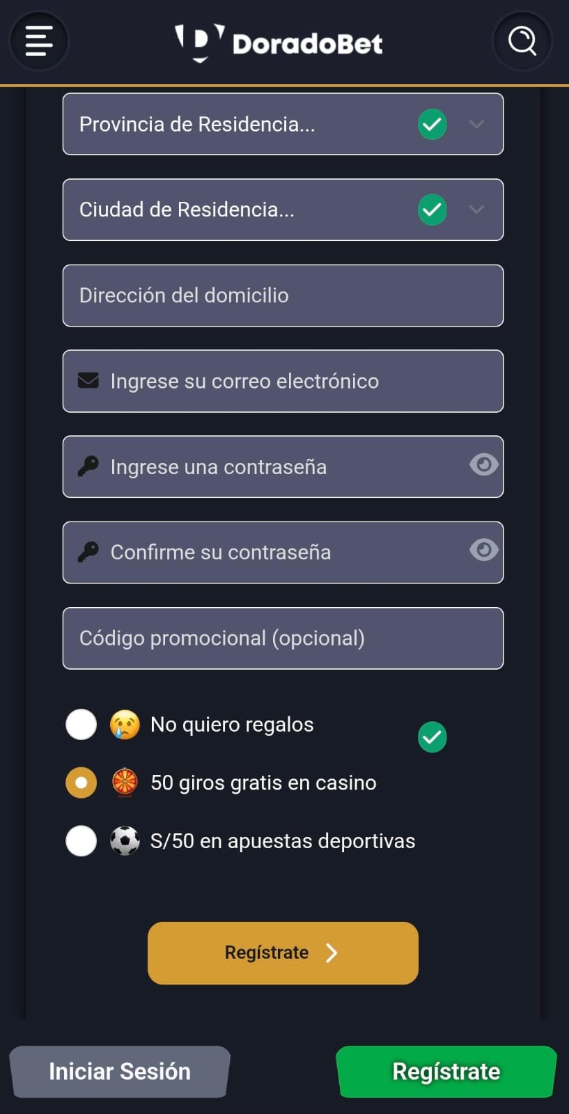 Step 3 login doradobet mexico