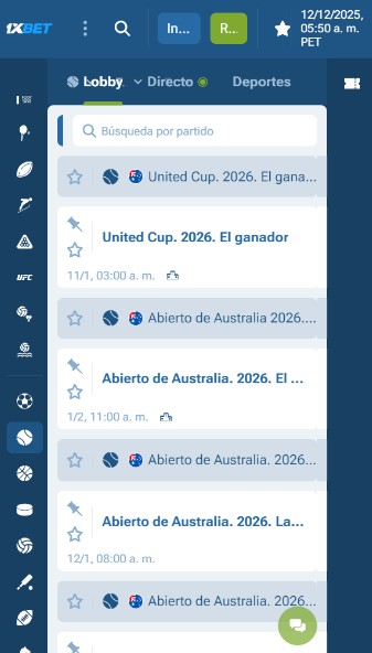 1xbet Peru Apuestas de Tenis