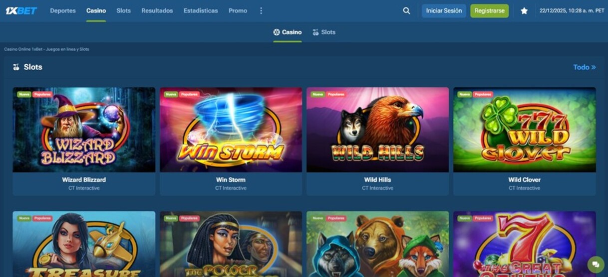 1xbet Peru Casino Pagina Principal pc