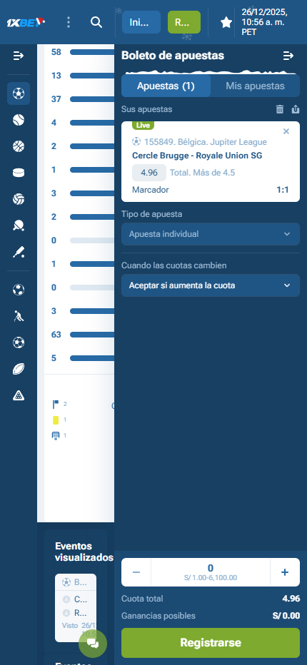 Apostar al mercado Over 4.5 goles