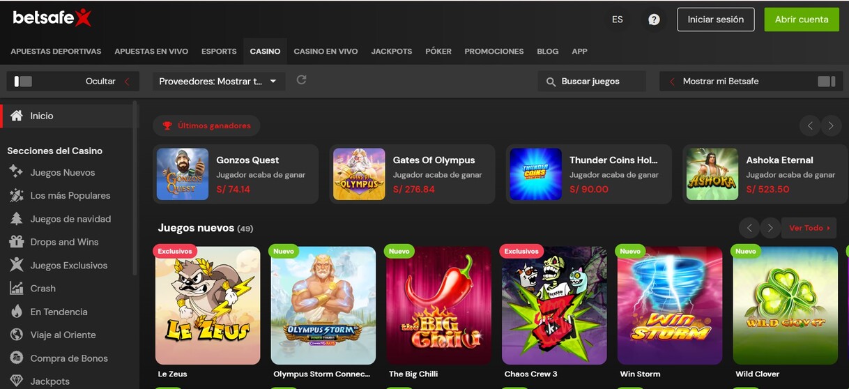 Betsafe Casino Peru Pagina Principal pc