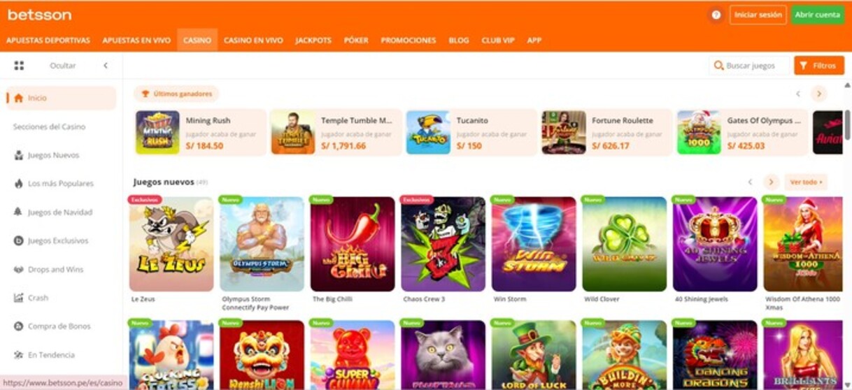 Betsson Casino Peru Pagina Principal