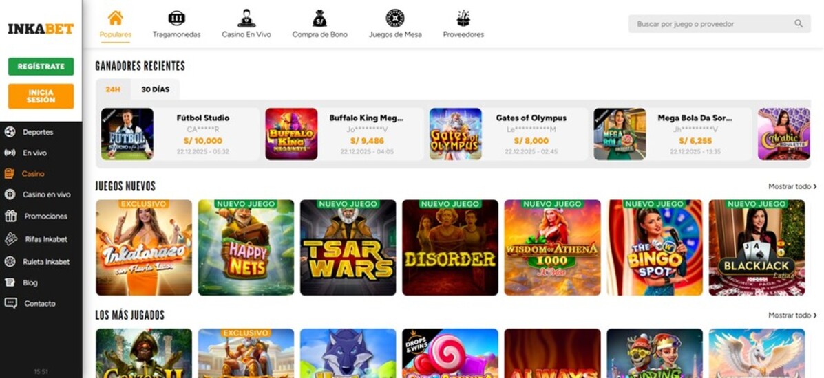 Inkabet Casino Peru Pagina Principal pc