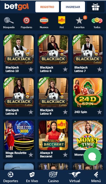 Betgol Casino en vivo Peru