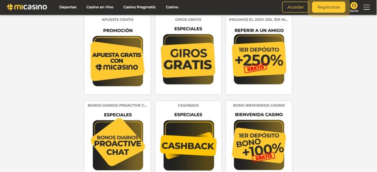 Bonos y promociones Micasino Peru Casino pc