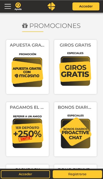 Bonos y promociones Micasino Peru Casino