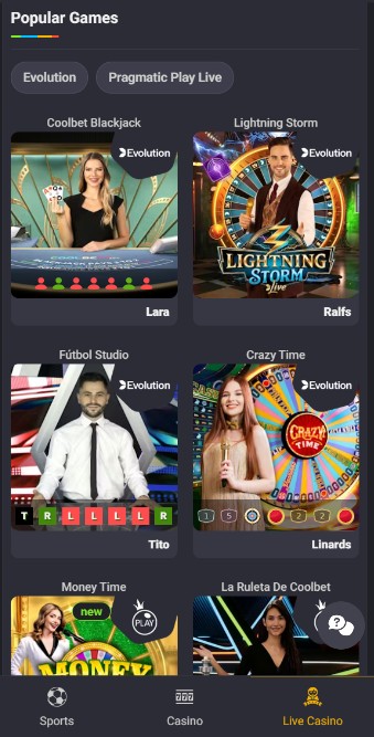 Coolbet Peru Casino Live Casino