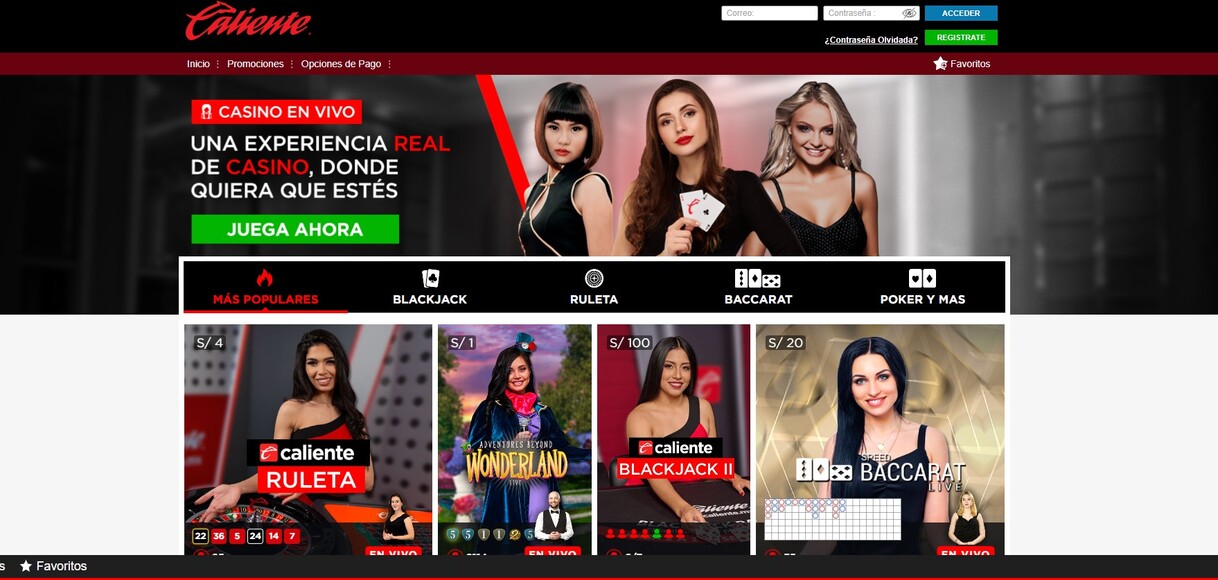 En vivo Casino Caliente Peru pc