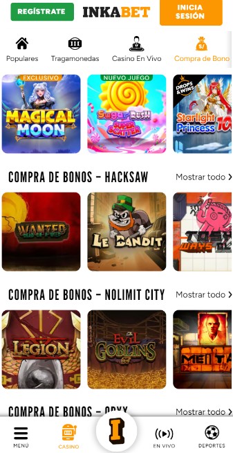 Casino Inkabet Peru Bonos de casino