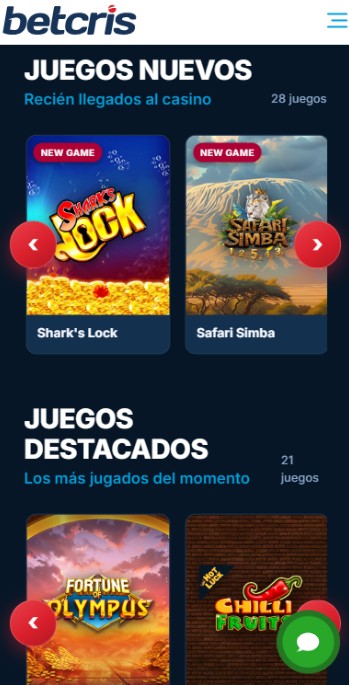 Betcris Casino Juegos nuevos y destacados Peru