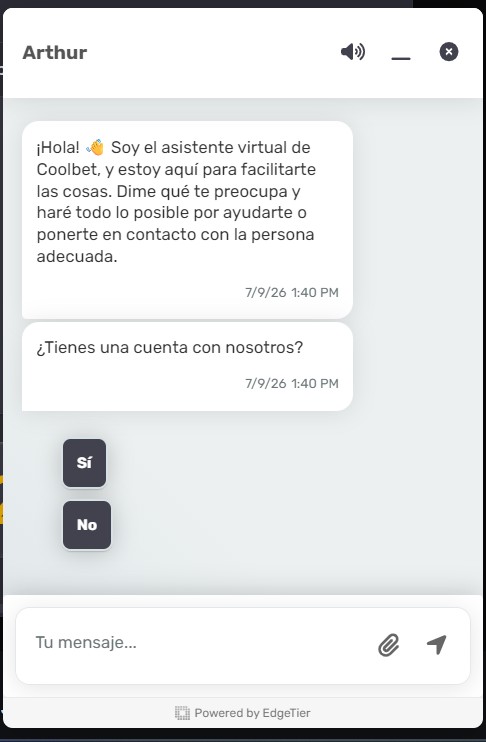 Chat en Vivo Coolbet Peru