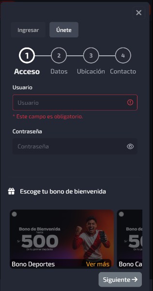 Juegaenlinea Perú Casino Registro móvil