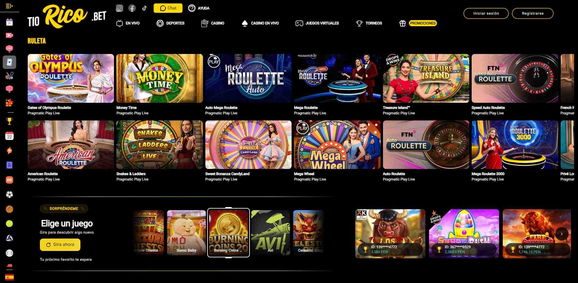 Tiorico Casino en Vivo Peru