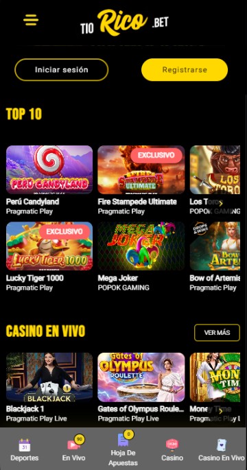 Tiorico Casino Página principal Perú