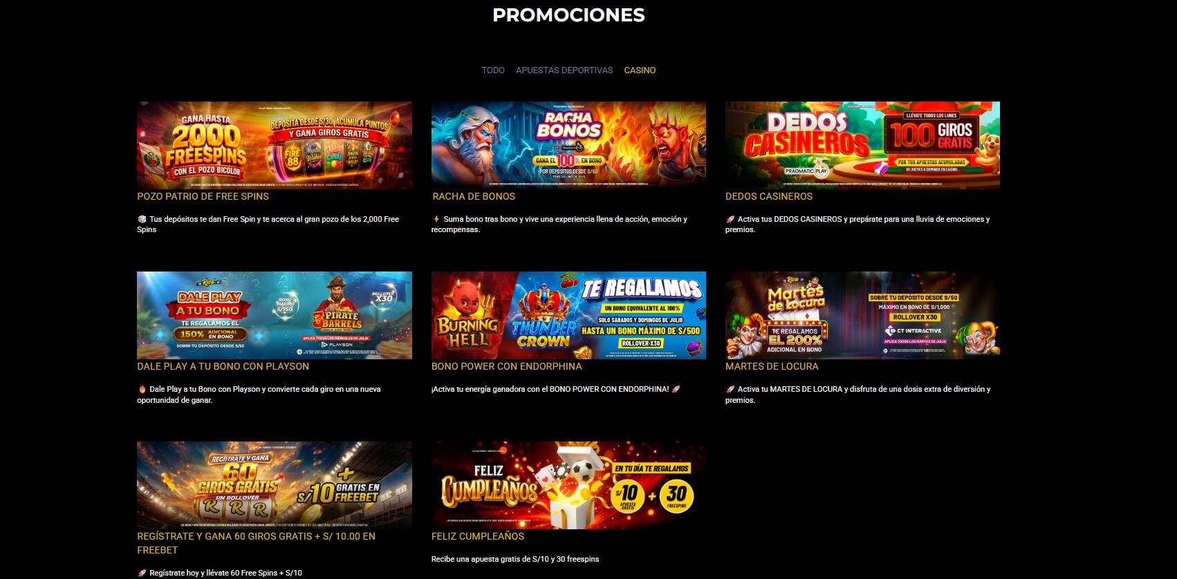 TioRico Promociones de Casino Perú pc