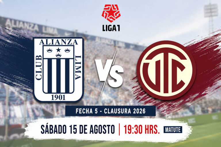 Alianza Lima vs UTC por la fecha 5 del Clausura 2026 en Matute