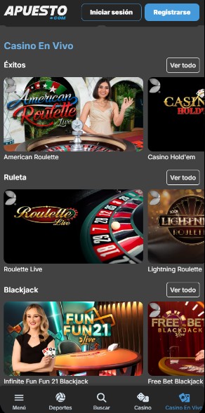 Apuesto Perú Casino en vivo
