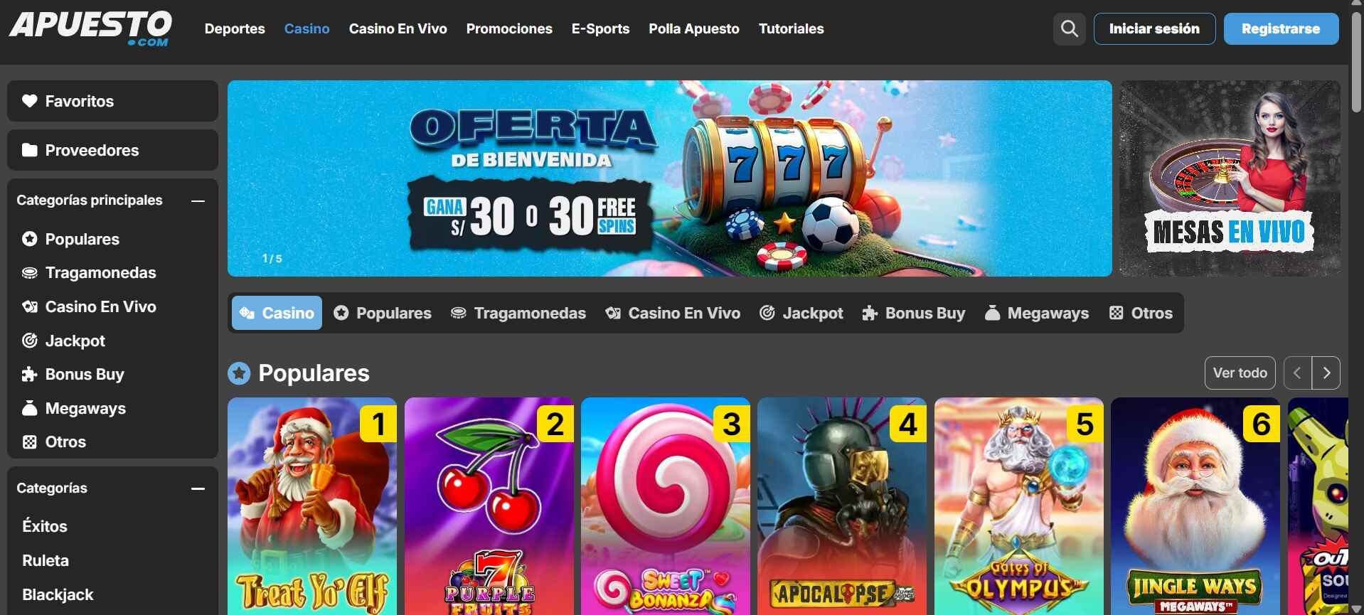 Apuesto Perú Casino Página principal pc