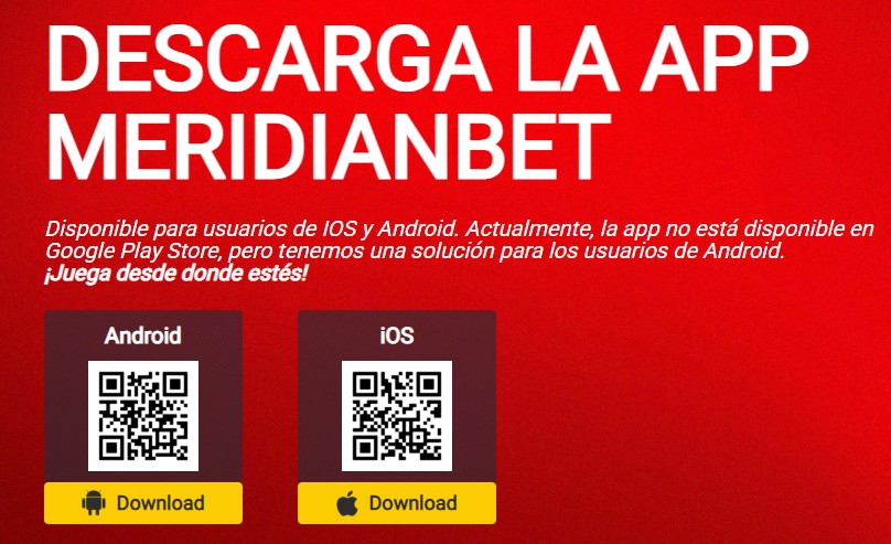 Meridianbet Perú Apps QR descarga