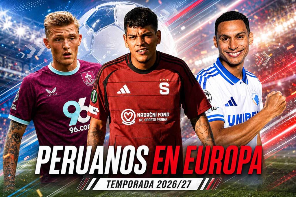 Peruanos en Europa 2026/27 con Oliver Sonne, Joao Grimaldo y Marcos López