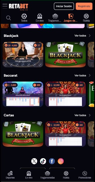 Retabet Casino Blackjack Perú