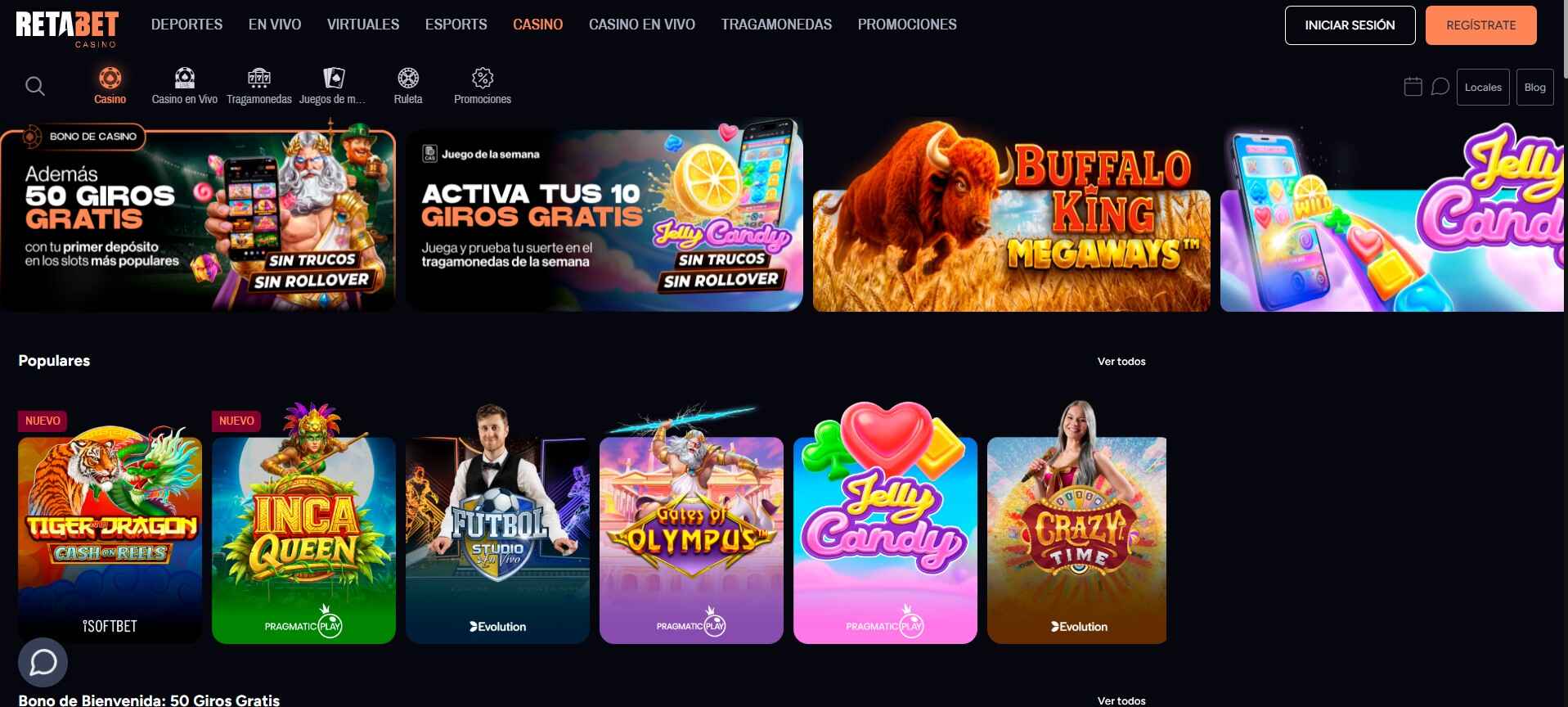 Retabet Casino Página principal pc
