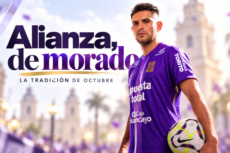 Alianza Lima con su tradicional camiseta morada de octubre