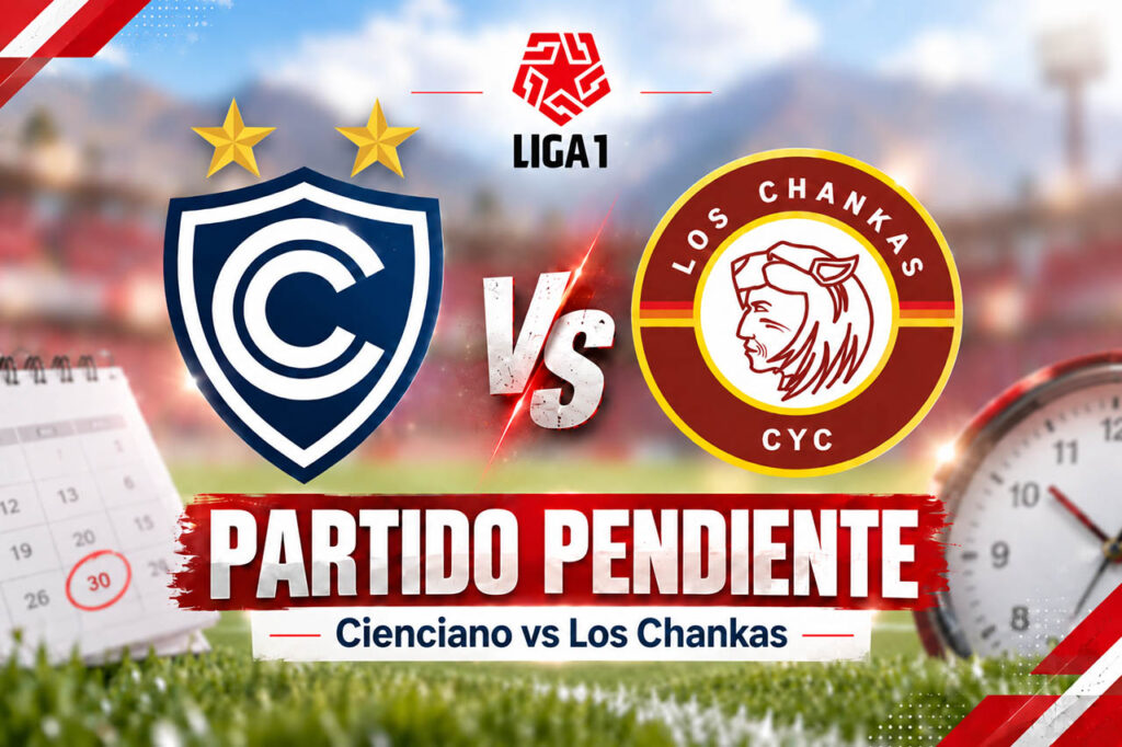 Partido pendiente Cienciano vs Chankas durante el parón de la Liga 1