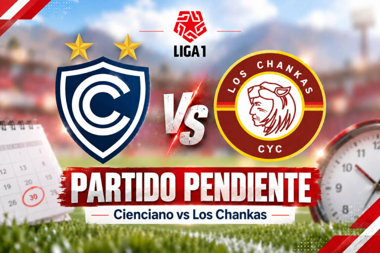 Partido pendiente Cienciano vs Chankas durante el parón de la Liga 1