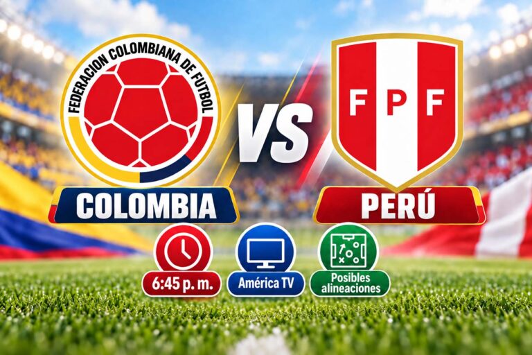 Colombia vs. Perú con hora, canal y posibles alineaciones