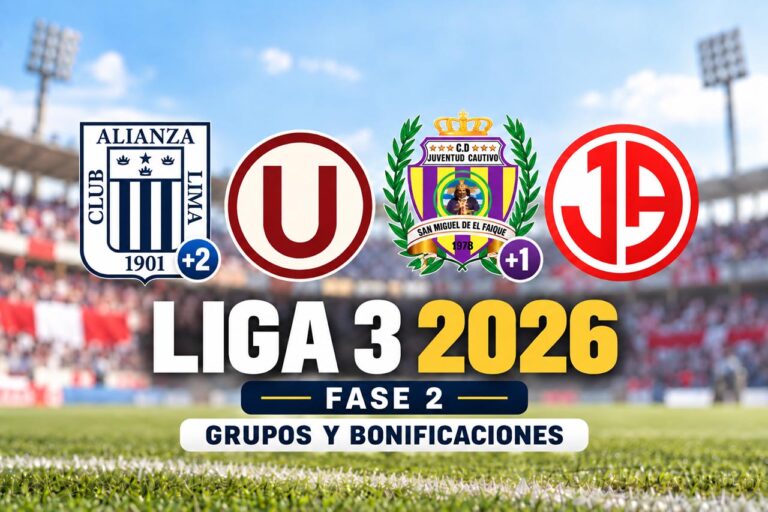 Alt text Alianza Lima, Universitario, Juventud Cautivo y Juan Aurich en la Liga 3 2026, con bonificaciones para la segunda fase